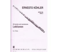 Méthodes et pédagogie ZIMMERMANN KOHLER ERNESTO - 20 ETUDES MELODIQUES OP.93 VOL.2 Flute G