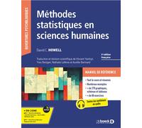 Méthodes statistiques en sciences humaines - 2008 - DAVID C HOWELL - De Boeck Supérieur - Livre