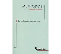 Methodos, n°1/2001 : La philosophie et ses textes