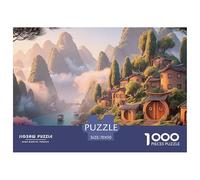 Meticulous Brushwork 1000 Pcs Carton Extra-épais Coffret De Puzzles Alpine Hobbit-Style Cottage Anti-Stress Jeu Familial Puzzles As Birthday Gifts 70x50cm/1000pcs