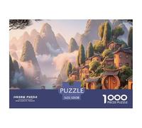 Meticulous Brushwork 1000 Pcs Carton Extra-épais Lot de Puzzles Alpine Hobbit-Style Cottage Stimulant Et Éducatif Jeu Créatif Puzzles pour Adultes Et Enfants 52x38cm/1000pcs