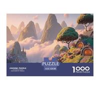 Meticulous Brushwork 1000 Pcs Carton Premium Lot de Puzzles Alpine Hobbit-Style Cottage Stimulant Et Éducatif Défi Unique Puzzles pour Adultes Et Enfants 52x38cm/1000pcs