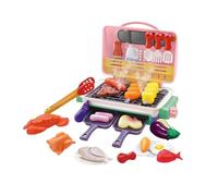 MetieFasia Ensemble de Cuisine avec Barbecue pour Enfants : Jeu de Rôle, Aliments Qui Changent de Couleur, Ustensiles de Cuisine Interactifs, Effets Sonores et L, Rose