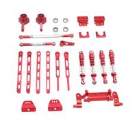 MetieFasia Essieu RC Voiture Ensemble Tiges Barre de Liaison Métal Monture Amortisseur Compatibilité Large pour MN82 MN82T LC79 MN82S Mn82pro Approprié à Entreti, Rouge