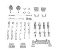 MetieFasia Essieu RC Voiture Ensemble Tiges Barre de Liaison Métal Monture Amortisseur Compatibilité Large pour MN82 MN82T LC79 MN82S Mn82pro Approprié à Entreti, Argent