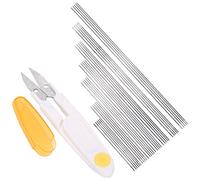 Métier à tisser pour perles, aiguilles à perles pliables à grand œil Outils complets faciles à manipuler avec des ciseaux pour la fabrication de bijoux de collier