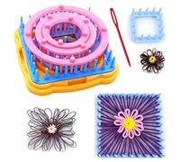 Métier à Tisser Tricotins à Fleurs,8 pièces Fabricant de Fleurs laine Fabricant de Boules à Tricoter Outils de Tissage Métier à Tricoter Tisserand Métier à Tisser - avec Aiguille