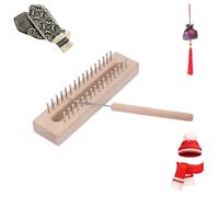 Métier à tricoter, planche à tricoter en bois, mini planche à tricoter avec crochet coudé, 32 piquets, machine à tisser à la main rectangulaire pour fabriquer des chapeaux, des