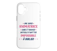 Métier Animatrice Qui déchire Super Animatrice Coque pour iPhone 16 Plus