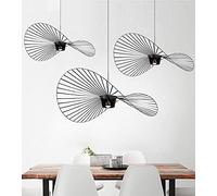 MeTikTok Suspension Rétro Vertigo Lustre, Suspensions Retro Lampe Fibre De Verre + Polyuréthane De Chapeau Design Moderne Salon Cuisine Salle De Bain Éclairage Décoratif, E27,Noir,100CM