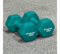 METIS Hex Haltères en Néoprène | Disponibles en Paire ou en Ensemble | Différents Poids pour Votre Entraînement à Domicile (15 kg)