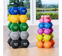 METIS Hex Haltères en Néoprène | Disponibles en Paire ou en Ensemble | Différents Poids pour Votre Entraînement à Domicile (8 kg)