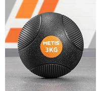 METIS Médecine Ball - Ballon Lesté 1kg à 10kg | Wall Ball pour Musculation & Fitness - Caoutchouc Texturisé Antidérapant