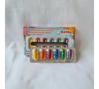 Metma Lot de 6 capsules de peinture pour décoration de peinture Œufs de Pâques - Rouge, vert, orange, bleu, jaune, violet