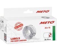 ETIQUETTES METO 26 x 16 mm - blanche - 2 lignes - adhésives permanentes G