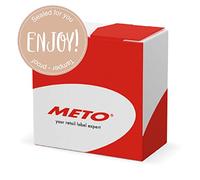 Meto Étiquettes à cacheter dans une boîte distributrice (50 mm rondes, marron pastel, adhésif permanent, coupe de sécurité, 500 autocollants Enjoy par rouleau d'étiquettes)