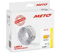 Meto Étiquettes de prix (22 x 12 mm, permanentes, orange fluo, 12 000 pièces)