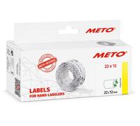 Meto Étiquettes pour étiqueteuse manuelle, réf. 9506154 (22 x 12 mm, 1 ligne, 6000 étiquettes, décollables et repositionnables, pour appareils Meto, Contact, Sato, Avery, Tovel, Samark etc.) 6 rouleau