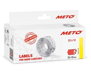 Meto Étiquettes pour étiqueteuse manuelle, réf. 9506156 (22 x 12 mm, 1 ligne, 6000 étiquettes, décollables et repositionnables, pour appareils Meto, Contact, Sato, Avery, Tovel, Samark etc.) 6 rouleau