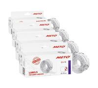 Meto Étiquettes pour étiqueteuse manuelle, réf. 9506159 (22 x 16 mm, 2 lignes, 6000 étiquettes, adhésives permanentes, pour appareils Meto, Contact, Sato, Avery, Tovel, Samark etc.) 6 rouleaux, papier