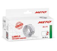 ETIQUETTES METO 26 x 16 mm - blanche - 2 lignes - adhésives permanentes G
