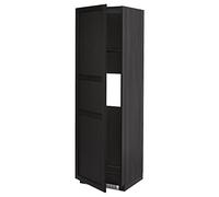 METOD haute cabine f réfrigérateur ou congélateur avec porte, 60x60x200 cm, noir/Lerhyttan teinté noir