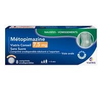 Métopimazine Viatris Conseil 7,5mg Sans Sucre 8 Comprimés Orodispersibles