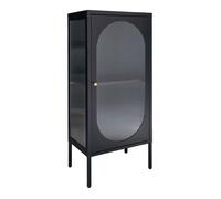 Vitrine Basse 1 Porte Acier Noir et Verre Ondulé - METOS - ALTOBUY Noir G