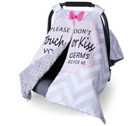 Metplus Canopy de siège de voiture pour bébés, housse de siège 2 en 1, housse de siège de bébé, housse de siège de bébé, cadeau de douche pour garçon et fille, avec ouverture Peekaboo et panneau sans