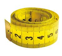 Mètre à coudre jaune. 150 x 2 cm. Taille de tailleur flexible, douce et plate. - REF. 795