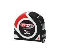 KS Tools – Mètre ruban 302.0131 3 m × 16 mm bi-matière, enrouleur et arrêt automatique, ruban blanc