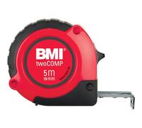Mètre a ruban de poche, Blanc/noir/rouge, 10 m x 25 mm twoCOMP - BMI