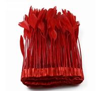 mètre de franges en plumes d'oie rouge, d'autruche, de coq, de dinde, pour mariage, bricolage, couture, vêtements, décoration, style 09