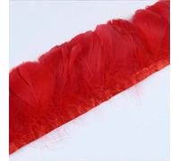 mètre de franges en plumes d'oie rouge, d'autruche, de coq, de dinde, pour mariage, bricolage, couture, vêtements, décoration, style 13