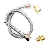 Mètre étoile Propane Foyer Sifflet Flex Ligne de gaz pour Foyer et de cheminée - en Acier Inoxydable (61 cm de Long) 1/5,1 cm NPT mâle X 1/5,1 cm NPT Femelle Tuyau ondulé
