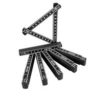 Mètre pliant 1 m Mètre pliant : 6 pièces Mini mètre pliant 1 mètre en plastique avec 10 maillons Mètre métrique Cadeau pour bricolage, maison, loisirs, atelier, noir