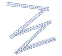 Metre Pliant, 2 m Double Mètre, 10 Sections, Règle en Plastique, Nombres Grands et Très Lisibles, Mètre Rigide Mètre à Branche pour Tous Les Bricoleurs, Maison, Hobby et Atelier (Blanc)