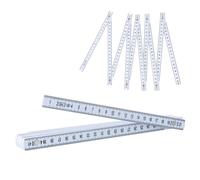 Metre Pliant, 2 m Double Mètre, Nombres Grands et Très Lisibles, 10 Sections, Mètre Rigide Mètre à Branche pour Tous Les Bricoleurs, Maison, Hobby et Atelier (Blanc)