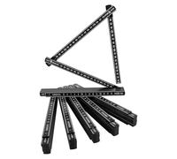 Mètre Pliant 2m Règles Pliables: 6 Pièces Règles de Mesure en Plastique, pour Menuisiers, Chantiers de Construction, Outils Bricolage, Noir