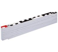 Mètre pliant en bois STABILA type 1407 GEO, 3 m, blanc, graduations métriques/géo, avec schéma angulaire, certifié PEFC - 19074