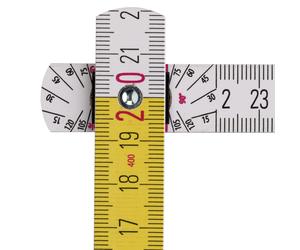 Mètre pliant en bois STABILA type 417, 2 m, graduations métriques blanches et jaunes pour une lecture plus rapide - 14555