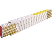 Mètre pliant en bois STABILA Type 617, 2 m, blanc/jaune échelle métrique à lecture rapide