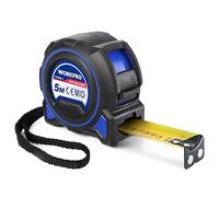 WORKPRO Metre Ruban 5 M Professionnel - Double Frein Mètre Ruban, Crochet Magnétique Noir, Mètre Ruban en Acier avec Revêtement en Nylon de 27 mm, Mesure Précise pour Ingénieur, Résistant aux Chutes