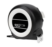 Mètre ruban autobloquant en acier inoxydable avec verrouillage automatique, coque en métal robuste et pince de ceinture absorbant les chocs pour entrepreneurs et bricolage (10 m)