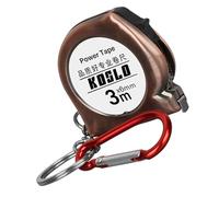 Mètre ruban compact avec mousqueton 3 mètres portable boîtier ABS acier carbone ceinture mètre ruban mètre ruban pour la maison bureau extérieur nous