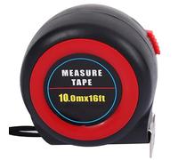 Mètre ruban de 10 m, mètre ruban professionnel robuste riveté avec pince de ceinture et système d'enroulement - Mètre enrouleur avec bloqueur, pratique