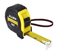 Mètre ruban de 4,9 m avec fractions, lame en métal de 1,9 cm de large, ruban à mesurer rétractable compact et facile à lire pour entrepreneurs, charpentiers, bricolage - Étui caoutchouté et clip de