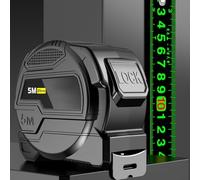 Mètre ruban en acier fluorescent avec mécanisme autobloquant pour des mesures précises dans des conditions de faible luminosité et coque en ABS pour une utilisation longue durée (A)