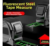 Mètre ruban en acier fluorescent avec mécanisme autobloquant pour des mesures précises dans des conditions de faible luminosité et coque en ABS pour une utilisation longue durée (B)