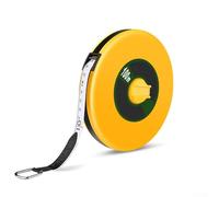 Mètre ruban en fibre de 10 m/20 m/30 m/50 m/100 m avec boîtier en ABS durable et poignée ergonomique, mesure de distance de construction résistant à l'usure avec transparent (100 m)